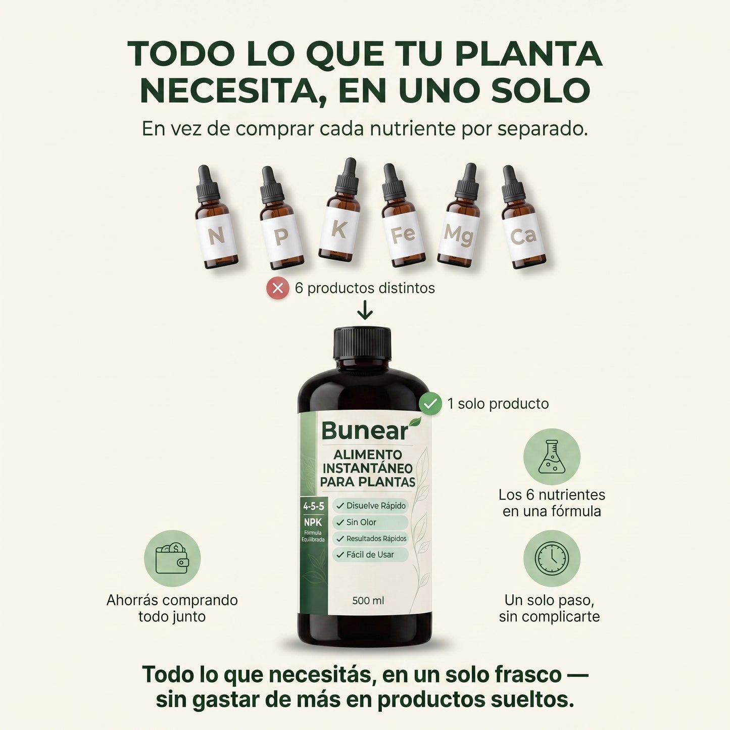 Bunear Alimento Instantáneo para Plantas