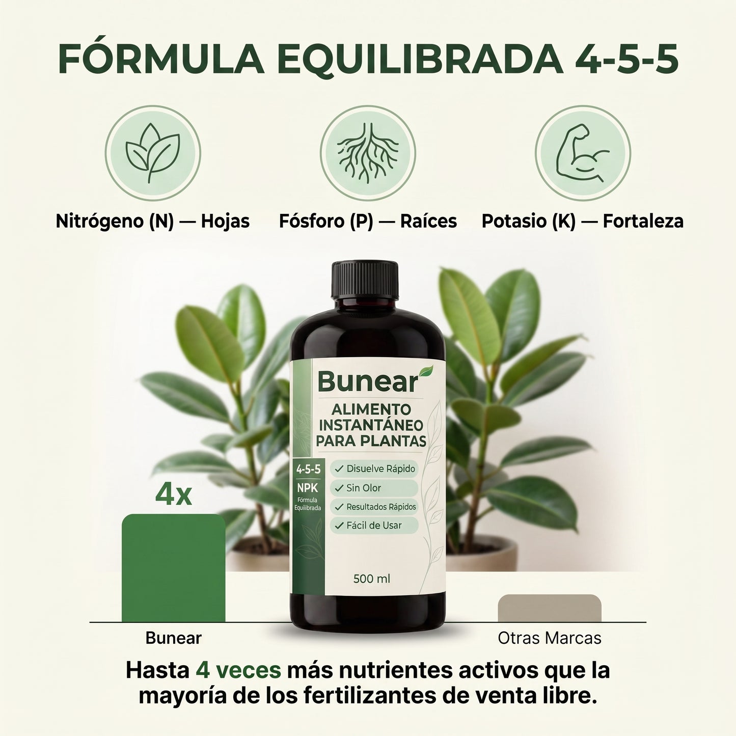 Bunear Alimento Instantáneo para Plantas