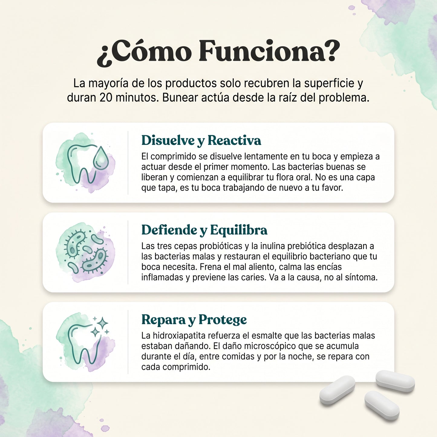 Bunear Probiótico Dental + Prebiótico — Sabor Menta