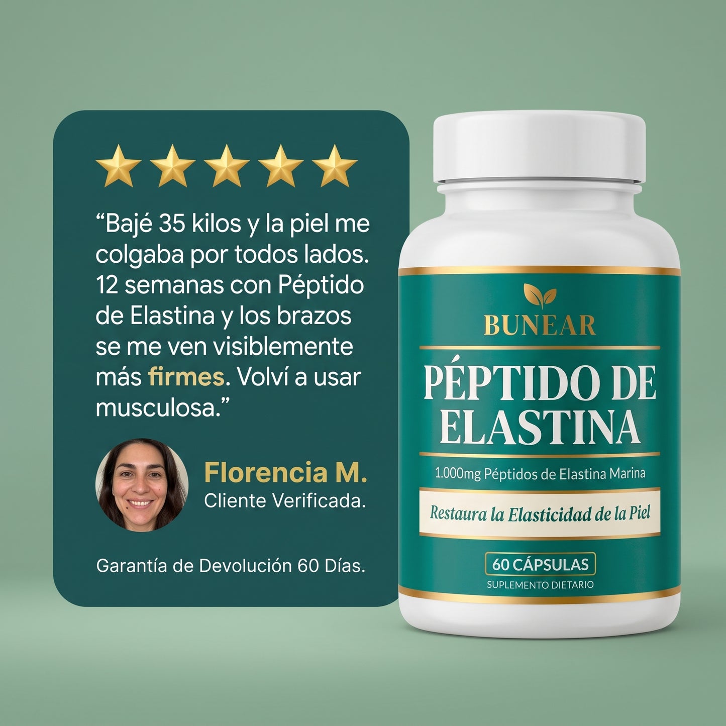 BUNEAR PÉPTIDO DE ELASTINA — FIRMEZA Y ELASTICIDAD DE LA PIEL