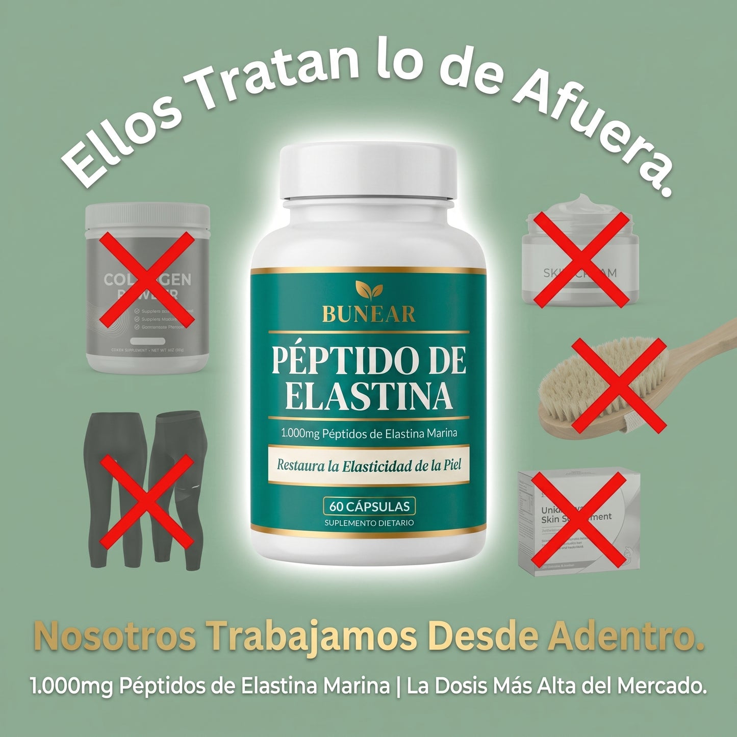 BUNEAR PÉPTIDO DE ELASTINA — FIRMEZA Y ELASTICIDAD DE LA PIEL
